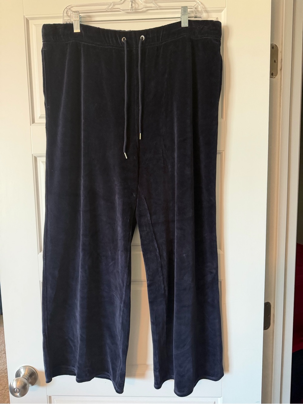 NWT Nili Lotan Wide Leg Navy Velour Drawstring Pants
